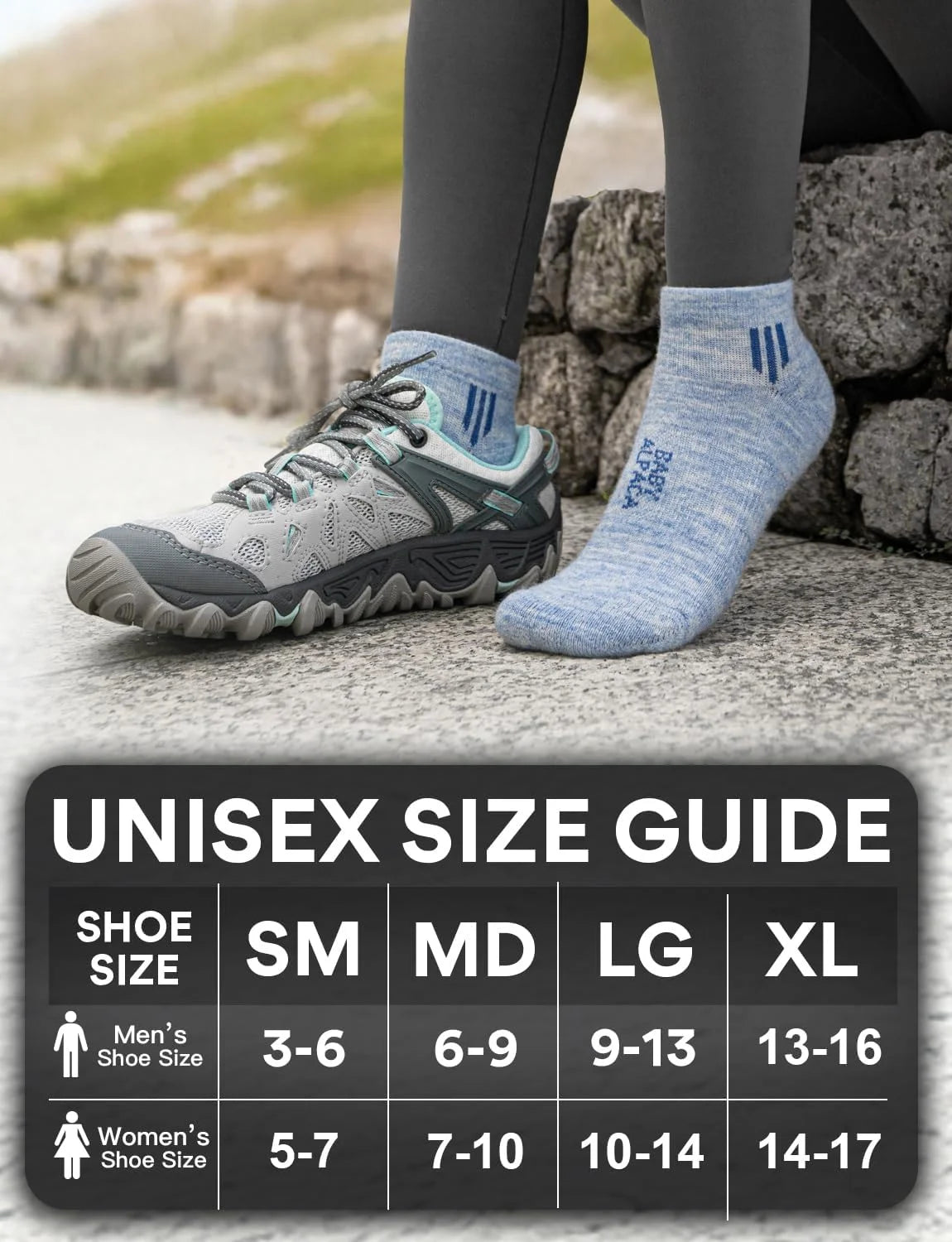Juclise Alpaca Wool Ankle Socks, Lightweight & Breathable