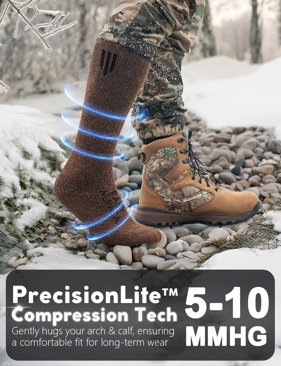 Juclise Alpaca Wool Boot Socks Men and Women, Heavyweight Thick Thermal Socks Cold Weather Hunting Hiking, Moisture Wicking