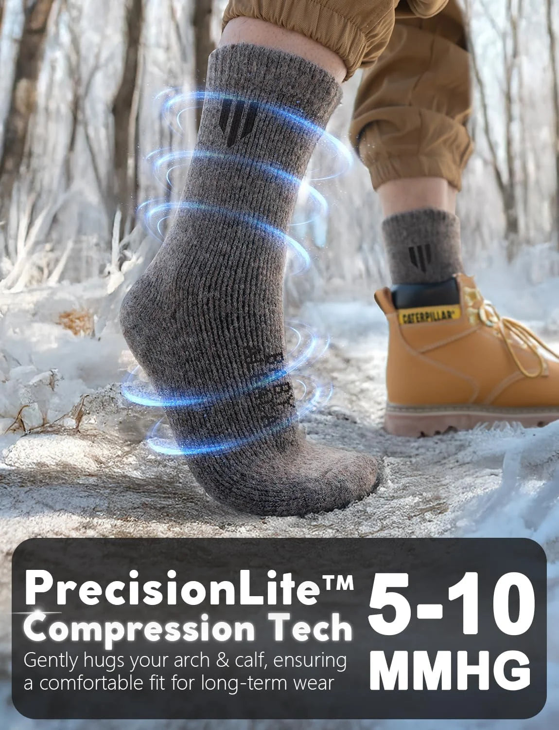 Juclise Alpaca Wool Crew Socks Men and Women,Thick Thermal Winter Cold Weather Hunting Hiking,Moisture Wicking Cushioned
