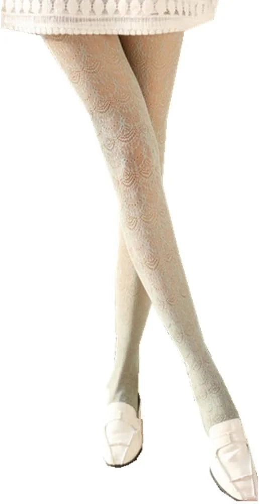 SurBepo Women Fishnet Hollow Out Knitted Patterned Thick Warm Stockings Tights Vertical Strips Pantyhose For Female