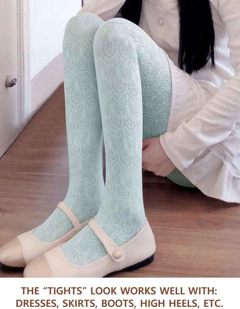 VERO MONTE Womens Colorful Hollow Out Knitted Tights - Patterned Lace Stockings