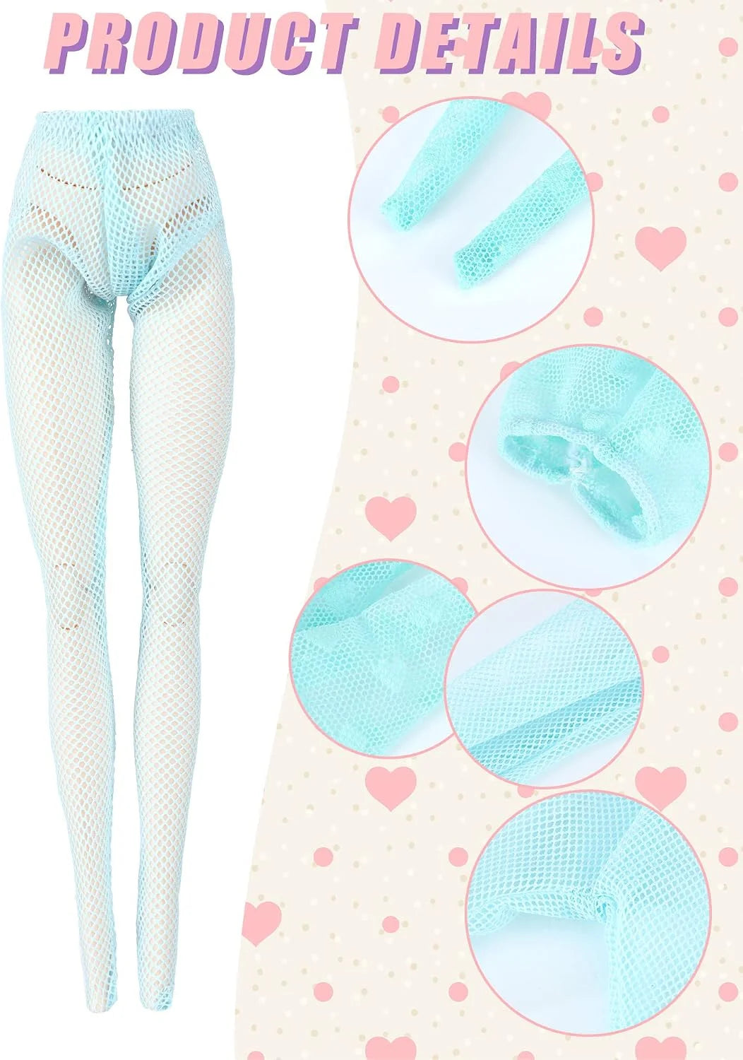 Sotiff 10 Pairs Doll Lace Stockings for Doll Clothes DIY,Mesh Style
