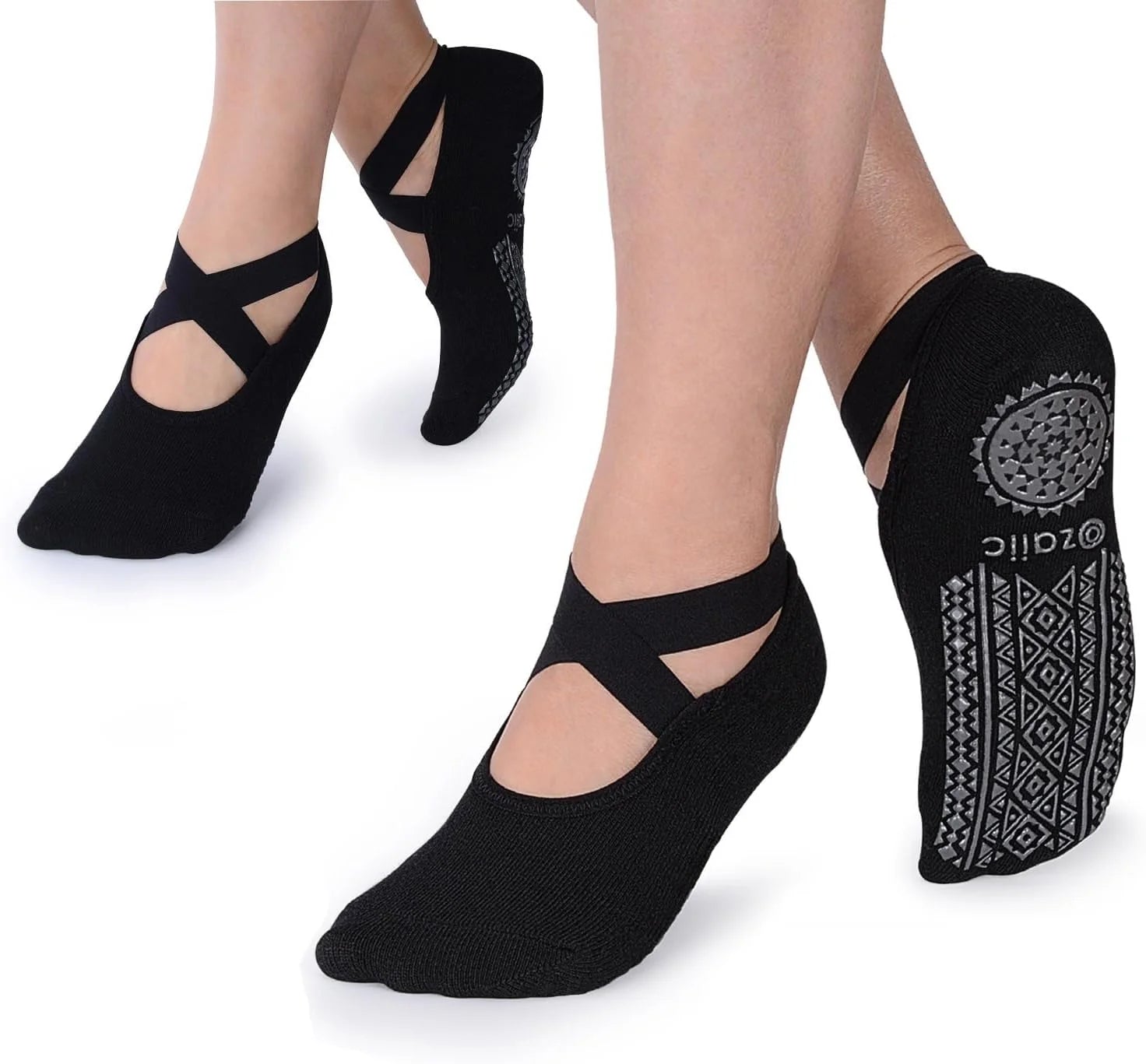 Ozaiic Pilates Socks for Women Non Slip Grip Yoga Barefoot Indoor Workout