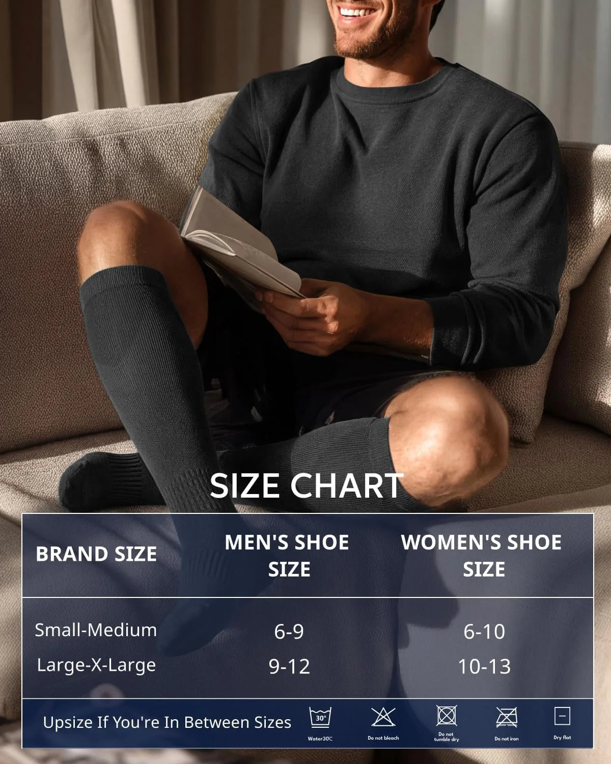 FAIRWIN Bamboo Viscose Compression Socks for Men Women, 15-20 mmHg Knee High Soft Support for Nurse Running Travel Work