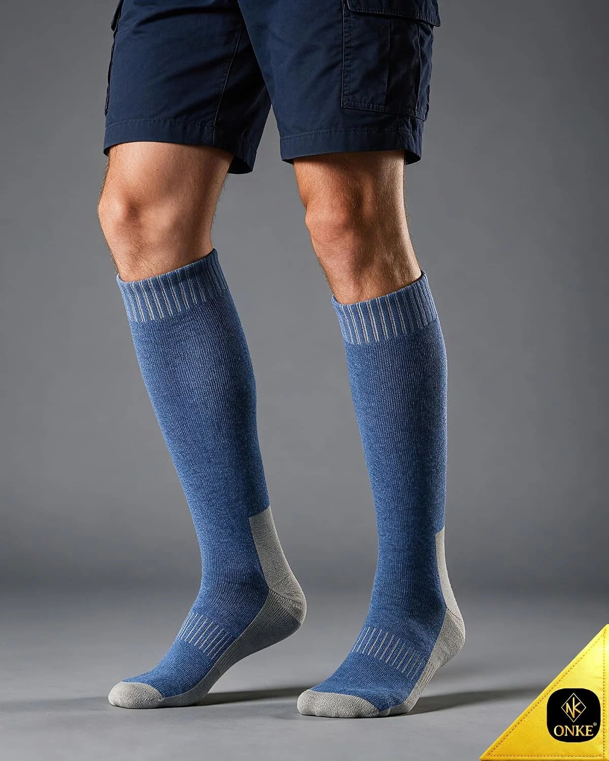 ONKE Seamless Knee High Socks for Men Heavy Duty Work Boot Over the Calf