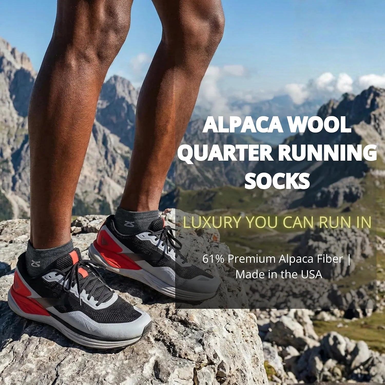 Zensah Alpaca Wool Running Socks – Ankle/Quarter, Moisture Wicking Socks Made in USA for Athletes, Men and Women