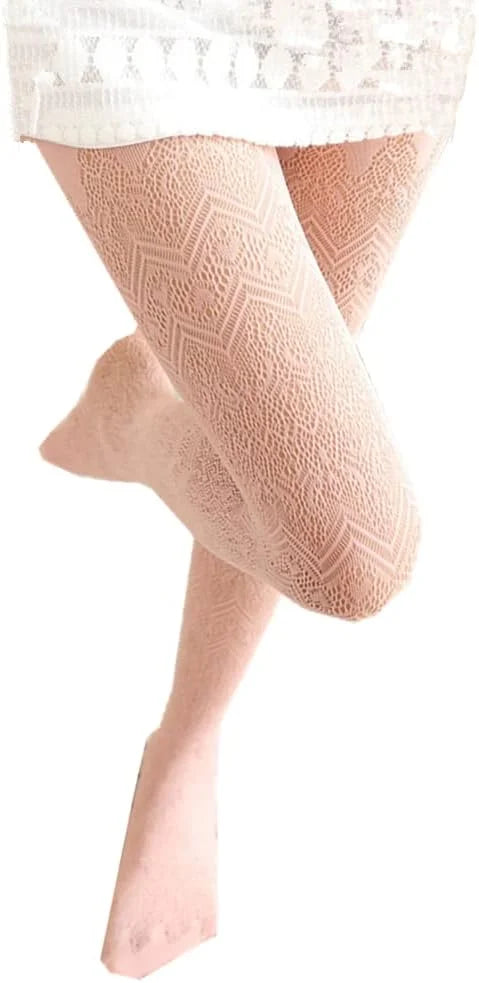 SurBepo Women Fishnet Hollow Out Knitted Patterned Thick Warm Stockings Tights Vertical Strips Pantyhose For Female