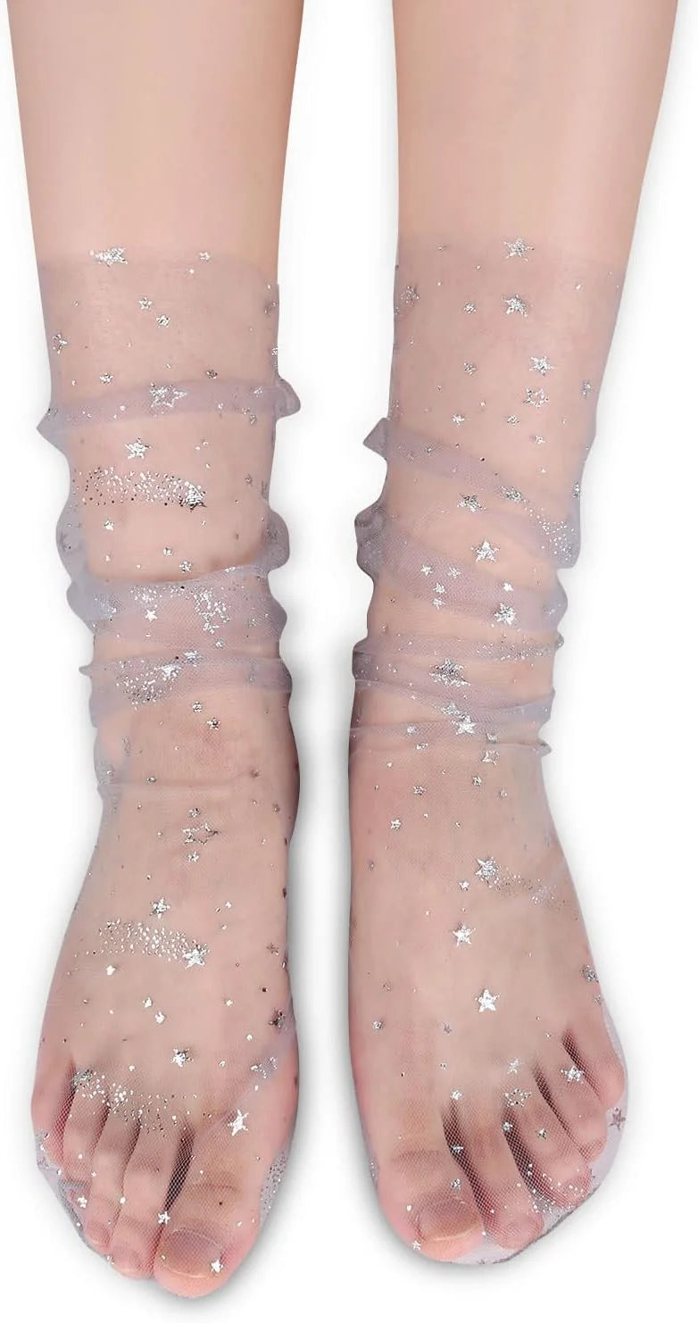 Benefeet Sox Women Lace Sheer Mesh Socks Girls Cute Fancy Tulle Socks