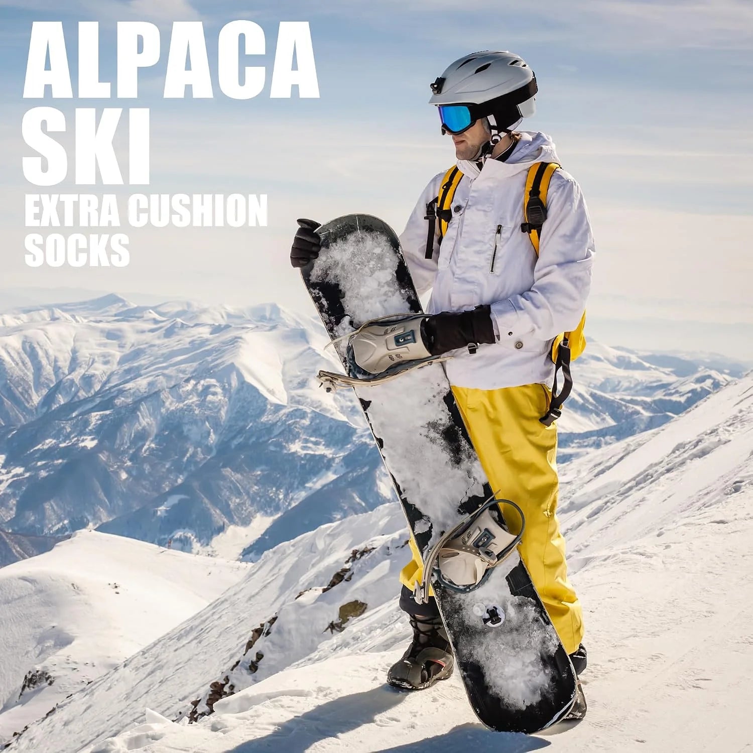 Alpaca Wool Ski Socks 2Pair Knee High Thermal Warm Winter Thick Cushion Compression Snow Snowboarding Hunting Outdoor