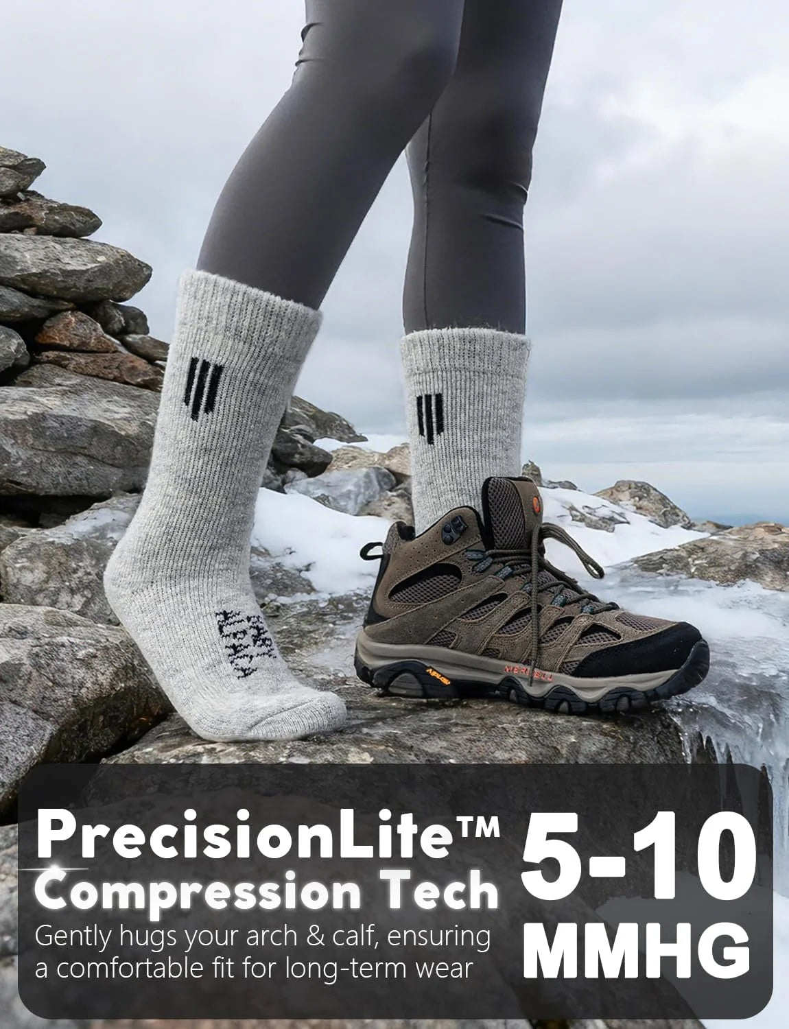 Juclise Alpaca Wool Crew Socks Men and Women,Thick Thermal Winter Cold Weather Hunting Hiking,Moisture Wicking Cushioned