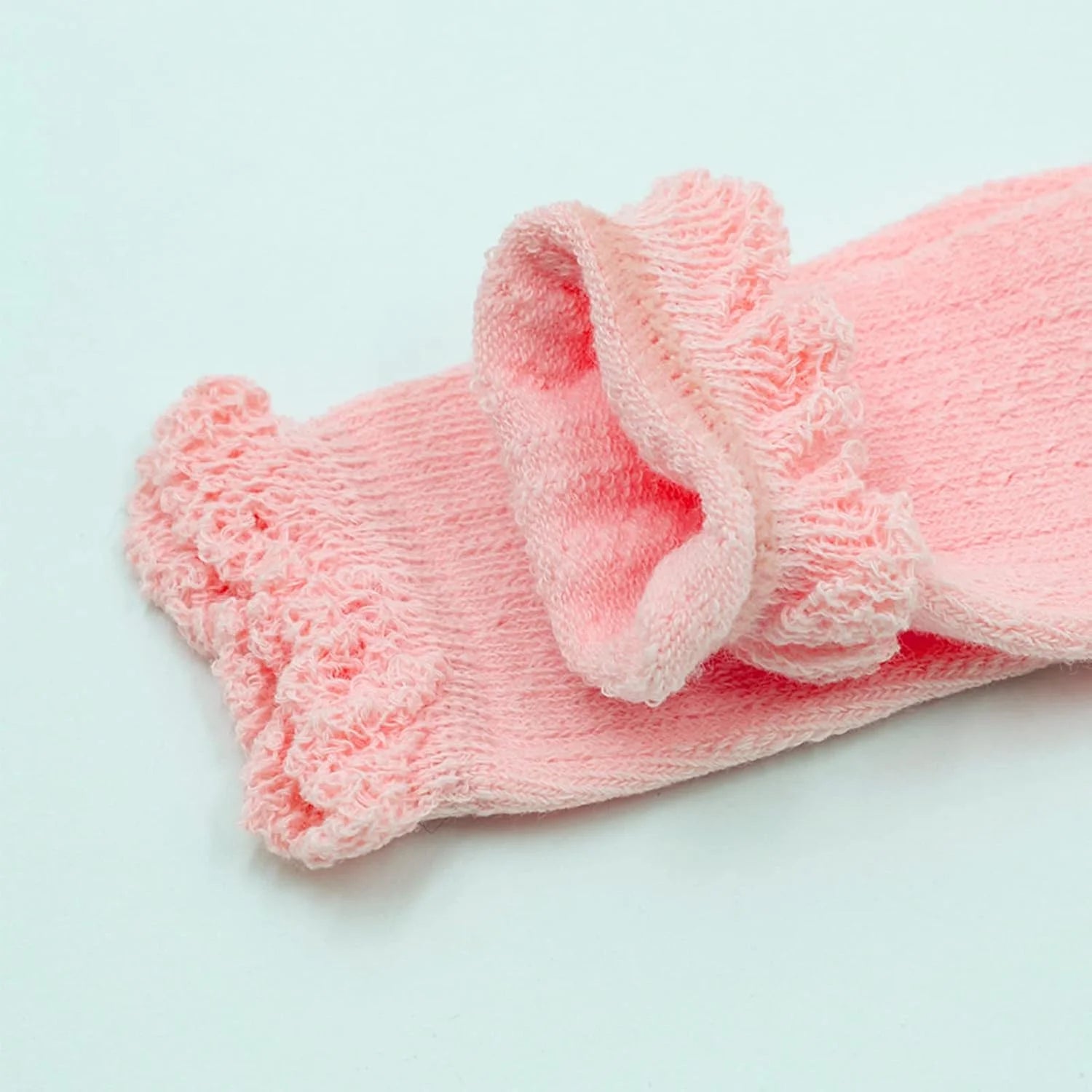 ACTLATI Baby Girls Knee High Socks Hollow Out Anti-skid Knitting Stockings Suitable for 0-2 Years Infants Toddlers
