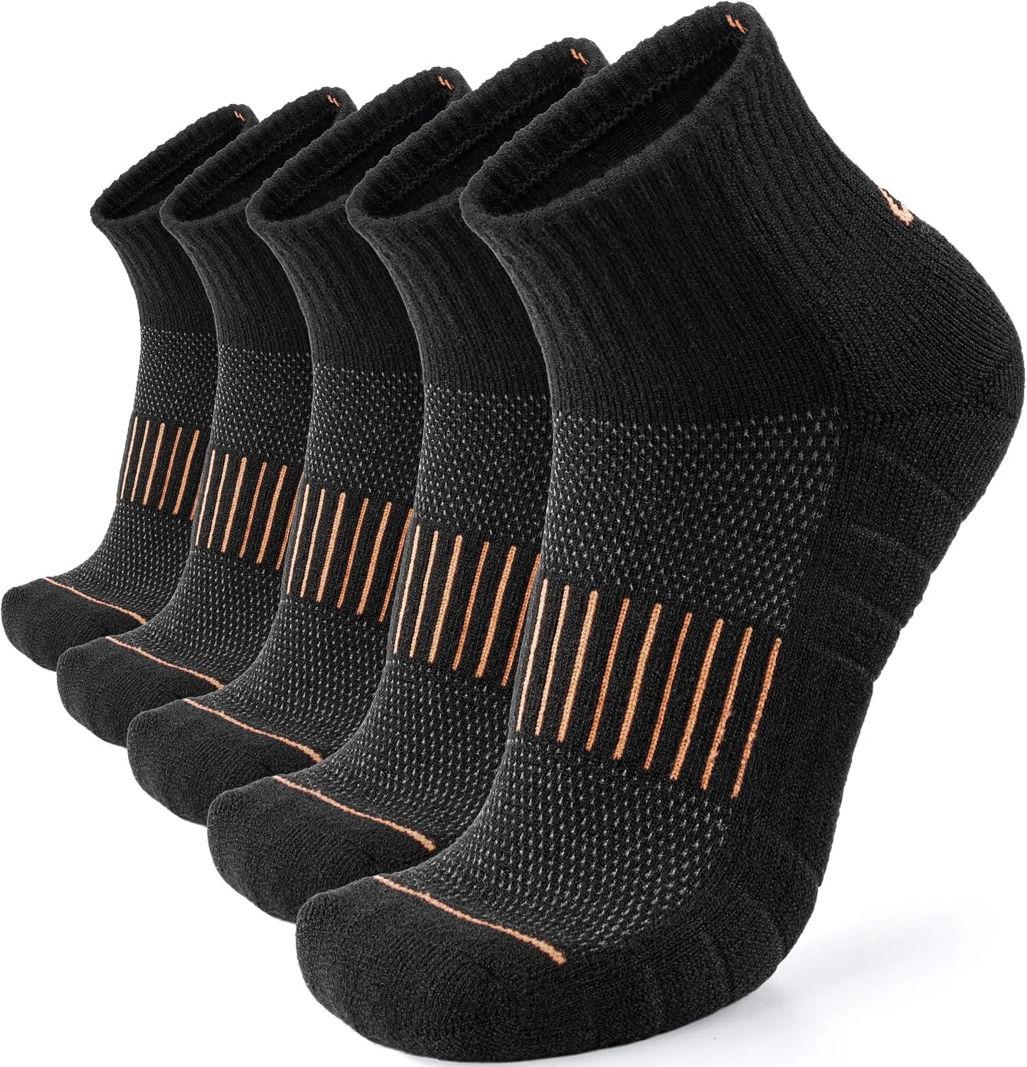 Lapulas Merino Wool Quarter Socks for Men Women, Hiking Running, 5 Pairs