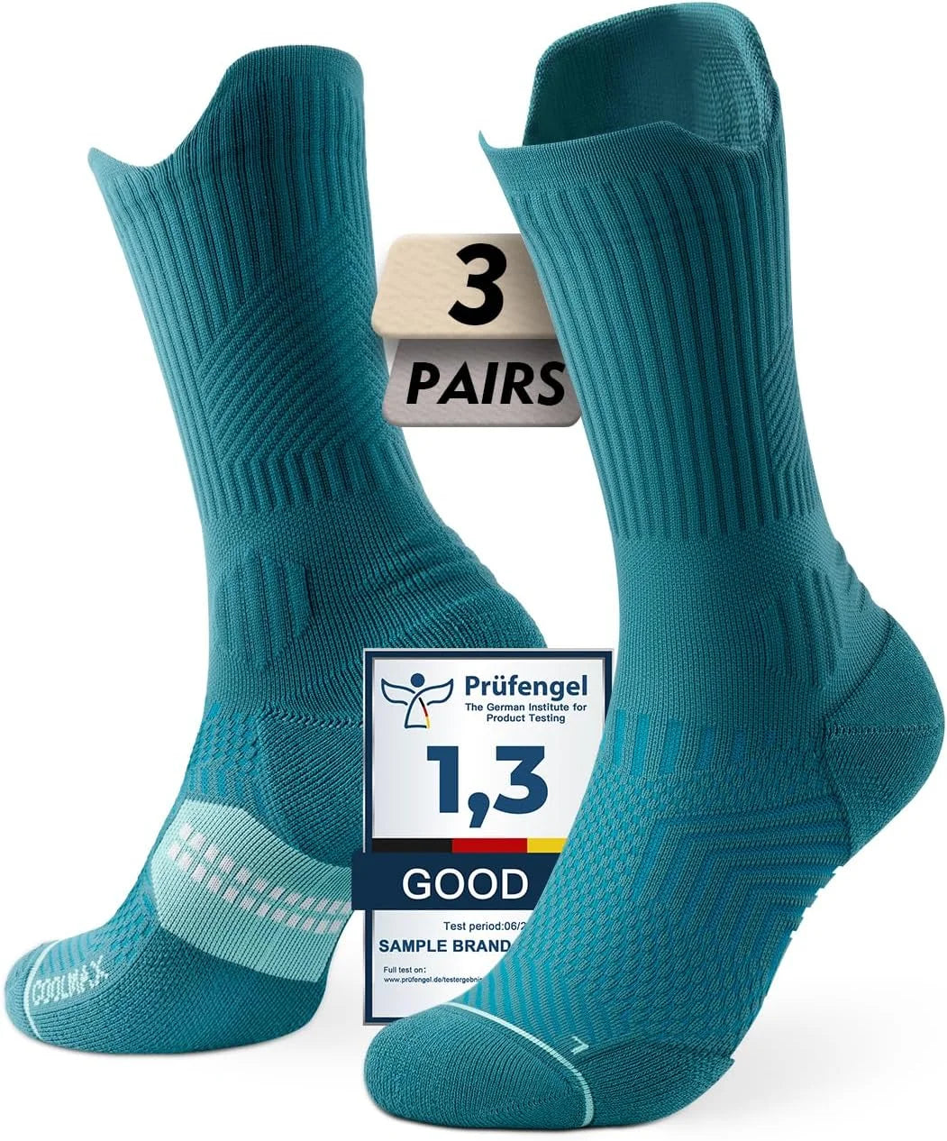 Juclise Compression Running Crew Socks, Bamboo Viscose Lightweight Cushion