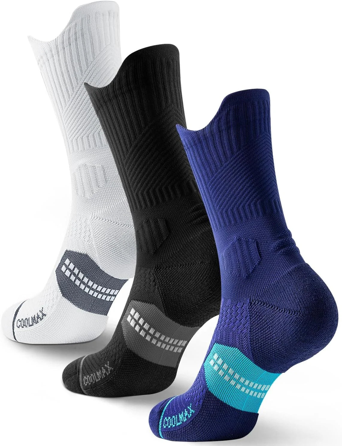 Juclise Compression Running Crew Socks, Bamboo Viscose Lightweight Cushion