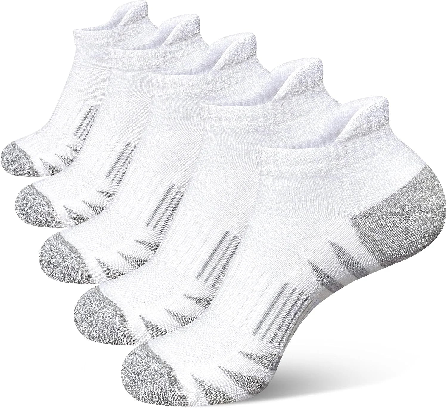 Heyoboy Mens Athletic Cushioned Anti-blister Running Ankle Socks 5 Pairs